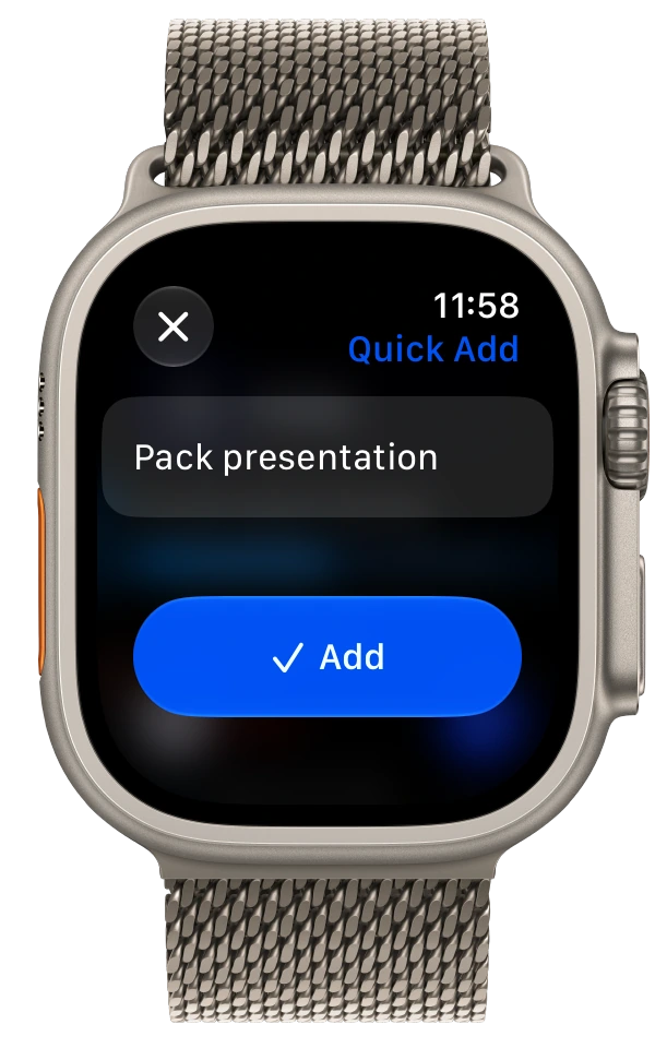 Timelane quick access on Apple Watch